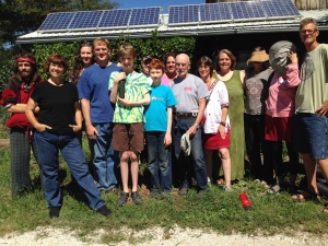 My family and I with the rest of Dancing Rabbit's September visitors session.
